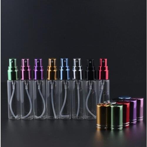 MUB - 10ML 100pcs/lot Portable Refillable Perfume Glass Bottle with Atomizer Colorful Spray Bottle Empty Container for Travel