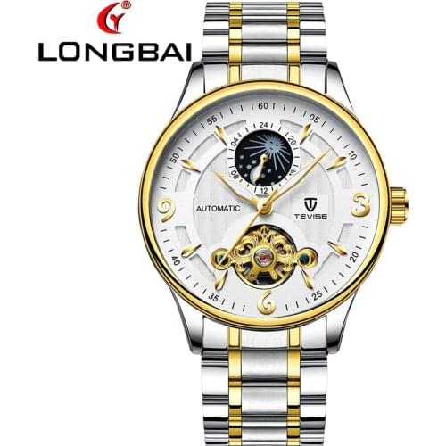 Mens Watch Moon Phase Mechanical Watch Tourbillon Waterproof Mens Watch