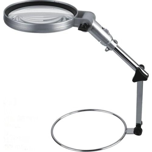 Hands Free Folding Desktop Magnifying Glass with Metal Handle MG83024-1 for Cross-stitch