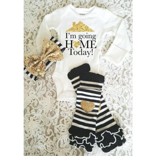 Customize I'm going home today birthday Long Sleeve bodysuit onepiece Tutu shirt legwarmers toodles Outfit baby shower gifts