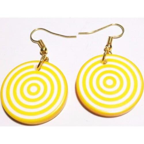 New Acrylic Round Drop Earrings Gold Circle Earrings Women Gold Hang Dancing Drop Earrings Jewelry Personality Party Gifts