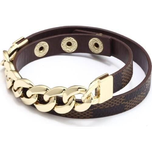New Brand Snake Chain Link Charm Men Women Cuff Bracelets Vintage Genuine Leather Party Bracelets Jewelry Gift