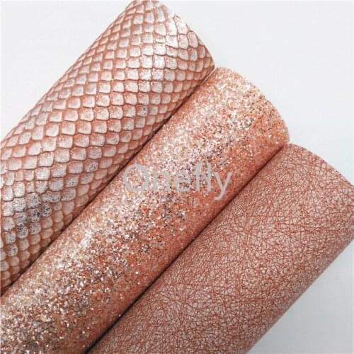 Onefly 21X29CM Glitter Fabric, Metallic Snake Synthetic Leather Fabric Sheets For Bow DIY handbags shoes BQ054