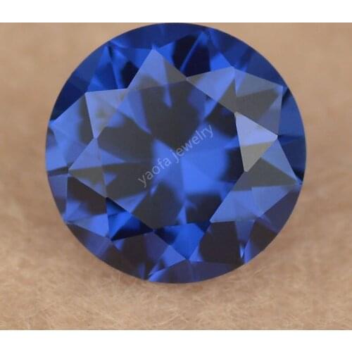 Wholesale 5A 0.8-10mm Round Shape Brilliant Cut Tanzanit-e Dark Blue Color Gems Synthetic Nano Stone For Jewelry Wax Setting