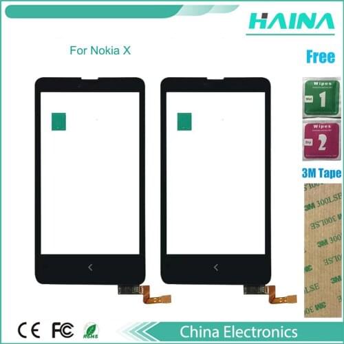 ORiginal quality For Nokia X Dual SIM RM-980 Touch Screen Digitizer Panel Lens Glass Replacement Part Black Color With Tape