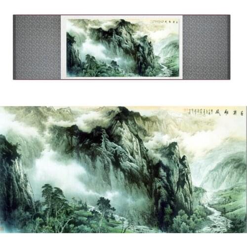 Landscape art painting Mountain and River art painting top quality silk scroll painting