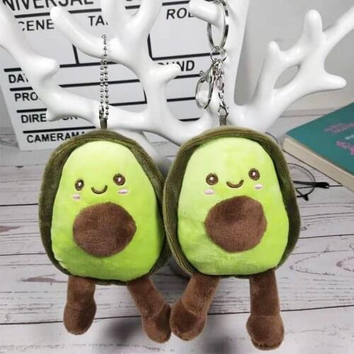 New cute15cm plush Smiling Avocado Favorite Keychain bag decoration soft good quality christmas festival gift kid friend