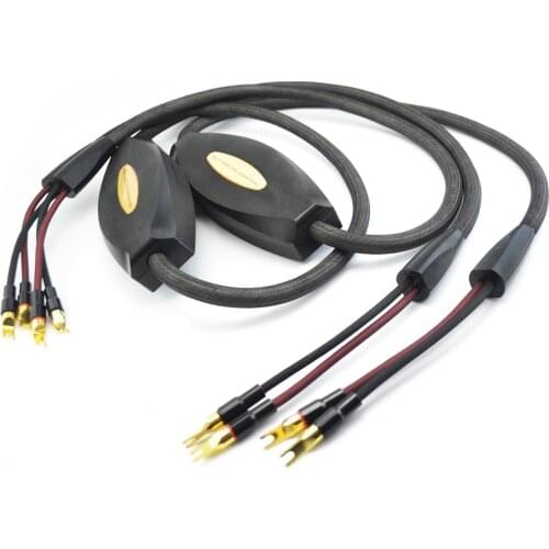 YTER transparent musicwave ultra audio speaker cable ,loudspeaker cable with Gold plated Y spade