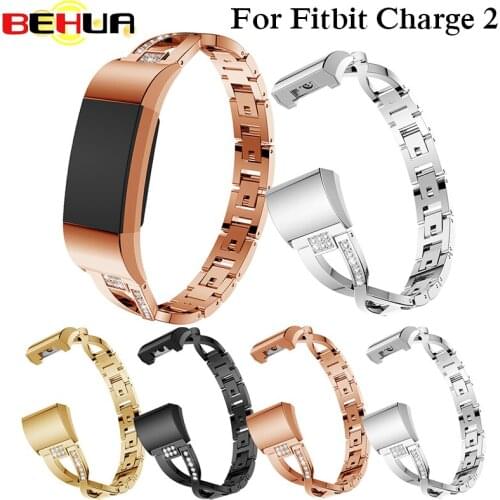 Luxury Band for Fitbit Charge2 Smart Wristband with Rhinestone Band wrist Strap For Fitbit Charge 2 Bracelet Smart Accessories