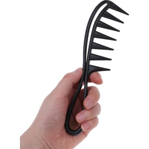 Handle Grip Large Tooth Curly Hair Comb Hair Styling Comb Men Hairdressing Wide Teeth Comb Gift