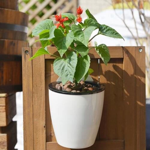 Self Watering Flower Pot Wall Hanging Resin Plastic Planter Durable For Garden Balcony Home Accessories