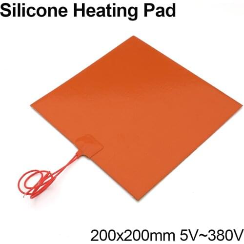 Almofada de aquecimento de silicone 300 mm x 300 mm para impressoras 3D, várias especificações podem ser personalizadas