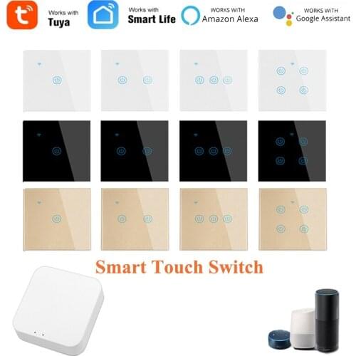 Zigbee Smart Touch Switch 1/2/3/4 gang EU Home Wall Button Smart Home for Smart Life Tuya,Work with Alexa Google Home,Need Hub
