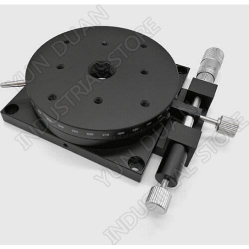 R Axis 90MM 3.6" Manual 360 degree Heavy Load Rotary sliding table Micrometer Precision Adjust Angle Platform Optical RSP90-L