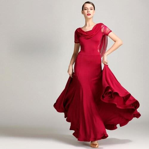 Womens Ballroom Competition Dance Dress Modern Waltz Standard Dress
