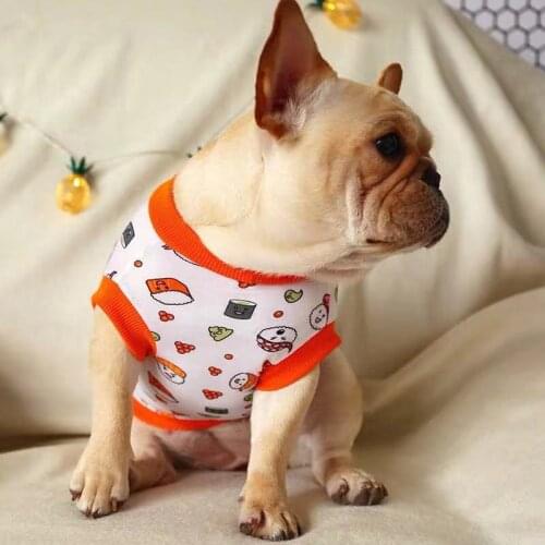 Cartoon Puppy Dog Vest Shirt Spring Summer Pet Clothes for Small Dogs French Bulldog Maltese Shirts Dogs Pets Clothing Outfit