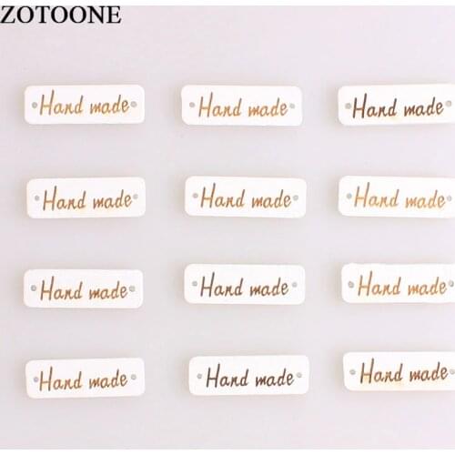ZOTOONE Rectangle HandMade Wooden Button Needlework Sewing Accessories For Clothes Hand made Wood Button DIY Scrapbooking Craft
