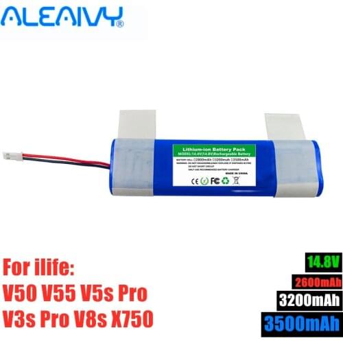 100% Origin 14.8V 2800mah 3500Mah 18650 Lithium Battery for ILIFE V3s Pro, V50, V5s Pro, V8s, X750 Robot Vacuum Cleaner Battery