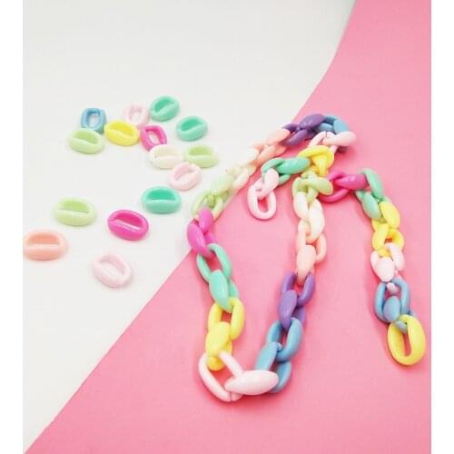 100pcs/lot Detachable Plastic colored buckle beads DIY Handbag Key Strap Necklace Accessories Acrylic Chain 11*16cm N203