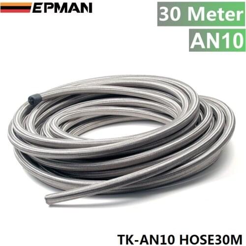 10AN AN 10 AN -10 (ID:14.27 MM OD:20.24 MM) 30m Stainless Steel Fuel Oil Gas Braided Hose Line TK-AN10 HOSE30M