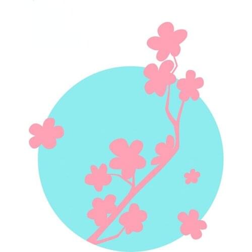 13cm x 12.2cm for Cherry Blossom Car Stickers Vinyl Material Motorcycle Snowboard Waterproof Windshield Fine Decal