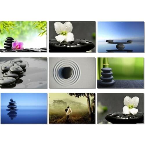 16style Choose Zen Stone Garden Rocks Spa Bamboo Fountain Art Film Print Silk Poster Home Wall Decor 24x36inch