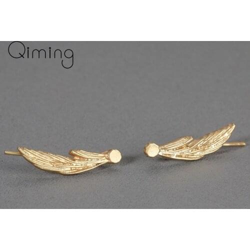 2020 Ear Cuff Shooting Star Leaf Leaves Earrings Ear Climber Pin Boho Jewelry Birthday Gift For Her Gold Earrings