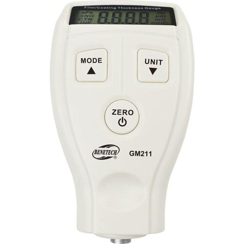 2in1 Fe/NFe Film Coating Thickness Gauge Meter 0~1500um Non-magnetic Surface Paint Coatings Thickness Measurement LCD GM211
