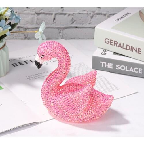 3D DIY Applique Rhinestone Flamingo Bird Kits Mosaic Diamond Patches Art Handmade Crafts for Decoration Christmas Kids Gifts