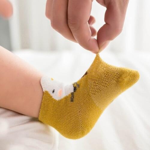 5 Pairs/lot Summer Mesh Socks for Newborns Baby Cute Cartoon Socks for Girls Thin Soft Cotton Boy Child Socks Infants