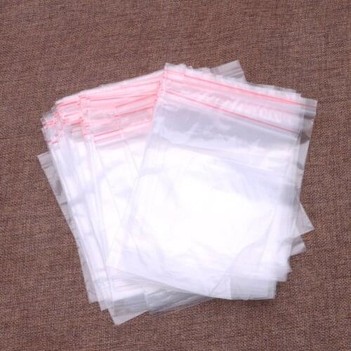 8 Sizes Clear Grip Self Press Seal Resealable Zip Lock Plastic Bags 100PCS