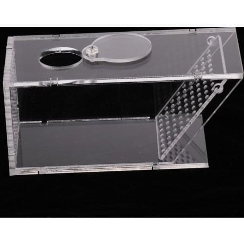 Clear Aquarium Fish Catcher Bait Box Aquatics Pest Trap Snail Trap, 14x6x6cm