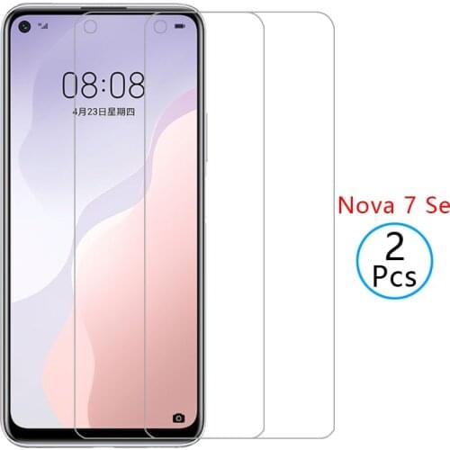 Case for huawei nova 7 se cover tempered glass screen protector on nova7se nov 7se 6.5 protective phone coque bag mova global 9h