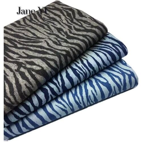 Color Zebra Print Pure Cotton Washed Denim Fabric Soft Thickened Coat Shoes Hat Pants Skirt Diy Clothing