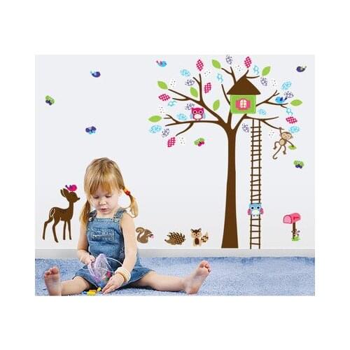 Kids Room Posters Cartoon Background Wall Decoration Ladder Tree House DIY Baby Room Wall Stickers Wall Papers Home Decor Mural