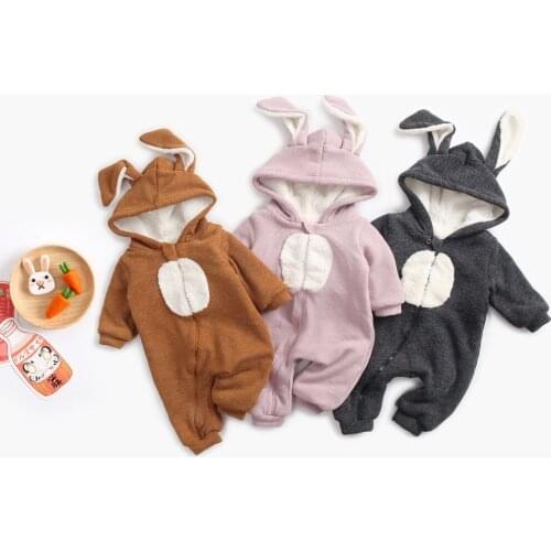 Winter Autumn Baby Knitted Rompers Baby Girl Long-sleeve Cashmere Overalls Infant Boys Rabbit Cotton Clothes Baby Girl Romper