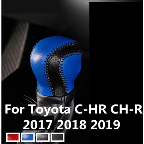 For Toyota C-HR CH-R 2017 2018 2019 top quality Universal Manual Leather Shifter Shift Knob Cover Stitch Shifter Lever styling