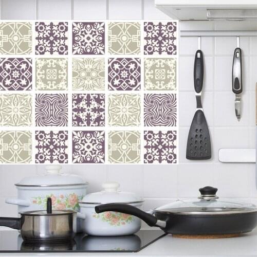 Geometric Tiles Wall Stickers for Bathroom kitchen Tile Stickers Decor Adhesive Waterproof PVC Kitchen or Backsplash Waist Line