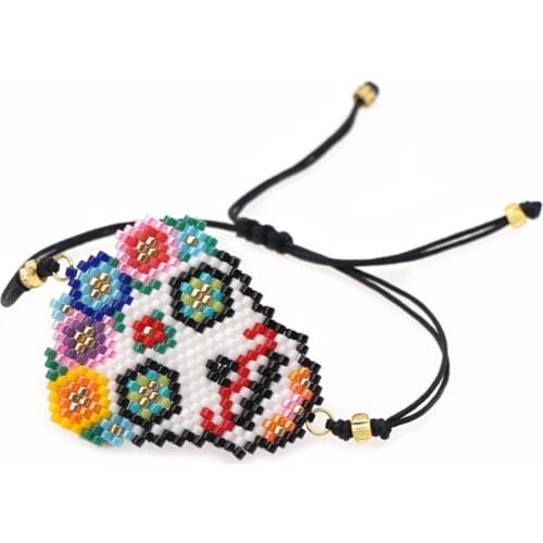 Go2boho Skull Bracelet Halloween Jewelry Gift For Women Pulseras Making Miyuki Beads Bracelets Hand Woven Jewellery Wholesale