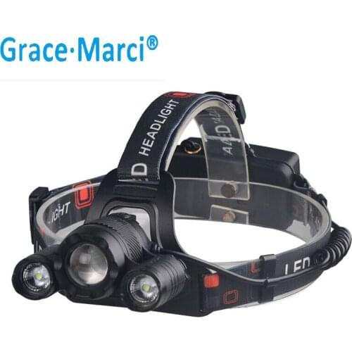 GM USB Rechargeable Headlamp ZOOM 3 Led Head Torch 18650 Headlamp Bicycle Headlight Adjust Headlamp Headlight