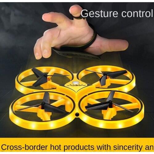 Ufo Interactive Toy Sensor Aircraft Watch Remote Control Four Axis Led Light Educational Enhance Parent-child Communication