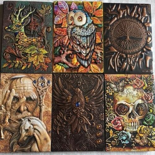 The Book of Shadows Magic Spell 3D relief Cover Book Embossed Retro Notebook-Ruled papers