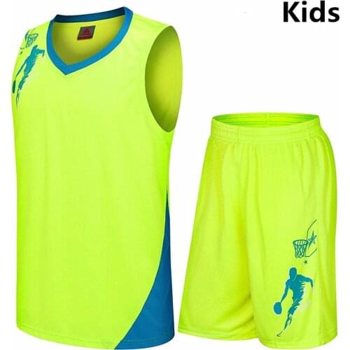 Fashion Kids Basketball Jerseys Sets Children Athletic Wear Breathable Youth basketball Uniforms shorts Quick-drying sportwear