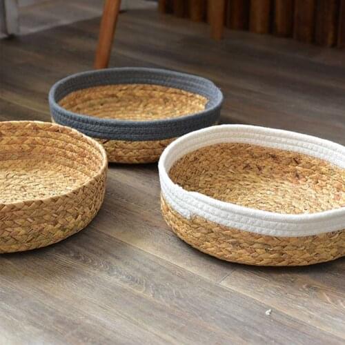 Handmade Rattan Storage Baskets Household Items Snacks Fruit Debris Laundry Finishing Willow Storage Basket Home Decor
