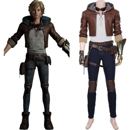 LOL Cosplay The Prodigal Explorer Ezreal Cosplay Costume Adult Men Coat Pants Outfit Halloween Carnival Costumes