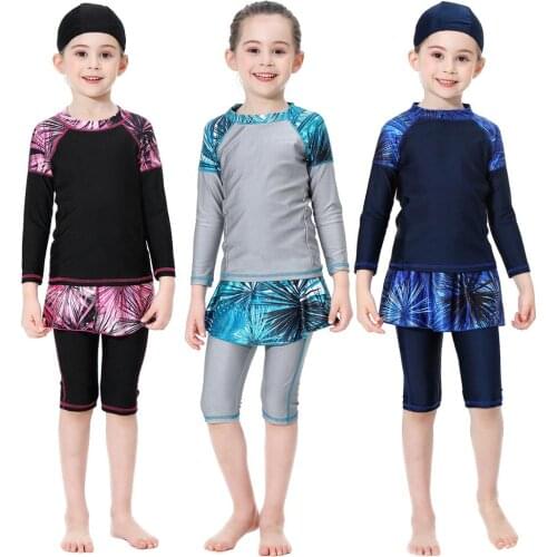 Muslim Girls Swimwear Women Swimsuit short pant Islamic Hijab Islam Burkinis Beachwear Arab Islam Beach Wear Diving Suits