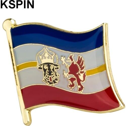 Mecklenburg Vorpommern Badge Metal Germany Flag Badge Badges for Clothes Button on Brooch Plating Brooches for Jewelry