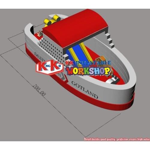 New design cartoon ship inflatable jumping bouncer, outdoor inflatable games