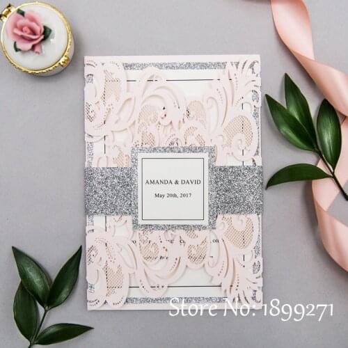 Custom shinny paper wedding invitation card greeting card birthday greeting card