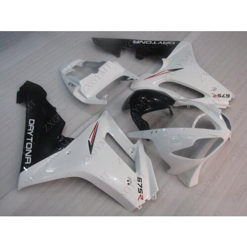 Full Body Kits for Triumph 675 2009 - 2012 Black White Abs Fairing for Triumph 675 09 10 Motorcycle Fairing Daytona 2011